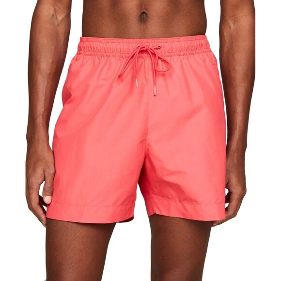 Tommy Hilfiger Men's Regular fit drawstring 7" swim shorts Peach pinkXXL